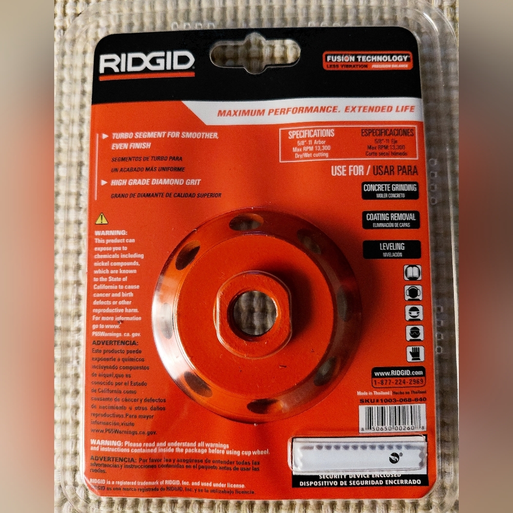 Ridgid Diamond Cut Wheel Turbo Segment 4.5" NWOT - Picture 2 of 4